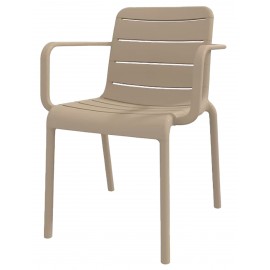 34345-251431 Taupe Στοιβαζόμενη Πολυθρόνα Πολυπροπυλένιου Με UV Προστασία