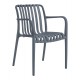 34346-251437 Dark Grey Στοιβαζόμενη Πολυθρόνα Πολυπροπυλένιου Με UV Προστασία