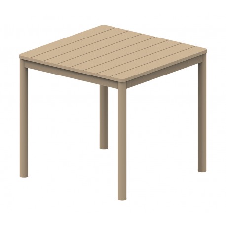 34349-251429 Taupe Τραπέζι Πολυπροπυλένιου Με UV Προστασία 80 x 80cm