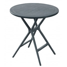 34355-251450 Στρογγυλό Dark Grey Τραπέζι Πολυπροπυλενίου Με Uv Προστασία 68 x 70(h)cm