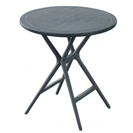 34355-251450 Στρογγυλό Dark Grey Τραπέζι Πολυπροπυλενίου Με Uv Προστασία 68 x 70(h)cm