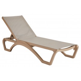 34360-251428 Taupe Ανακλινόμενη Ξαπλώστρα 5 Θέσεων Πολυπροπυλένιου Με Uv Προστασία Και Διάτρητο Ύφασμα