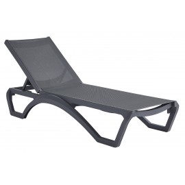 34362-251427 Dark Grey Ανακλινόμενη Ξαπλώστρα 5 Θέσεων Πολυπροπυλένιου Με Uv Προστασία Και Διάτρητο Ύφασμα