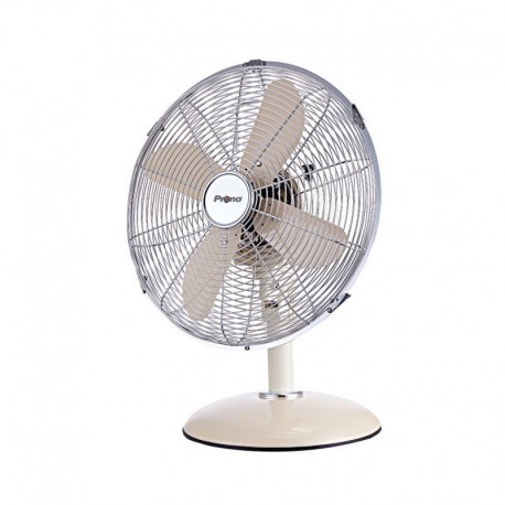800577 Ανεμιστήρας Επιτραπέζιος PRΤF-80577 Primo 12-- 30εκ. Μεταλλικός Κρεμ