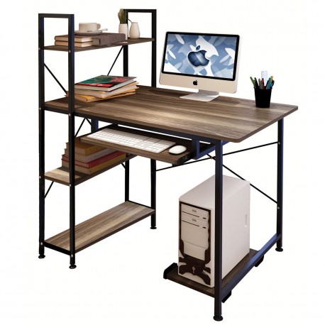 14990150 Γραφείο WIN Καφέ/Μαύρο MDF/Μέταλλο 100x48x118cm Καφέ/Μαύρο