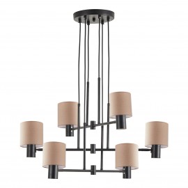 77-8872 SE21-BL-100-SH3 ADEPT PENDANT Black Metal Pendant Brown Shade+