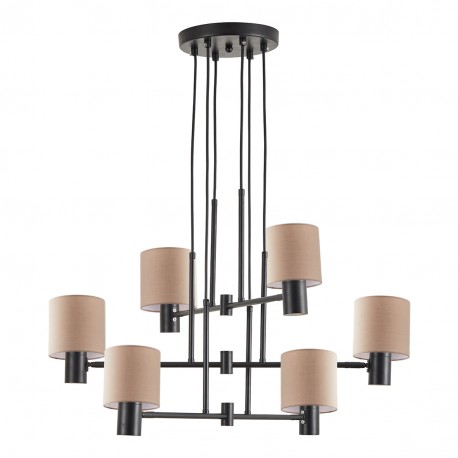 77-8872 SE21-BL-100-SH3 ADEPT PENDANT Black Metal Pendant Brown Shade+