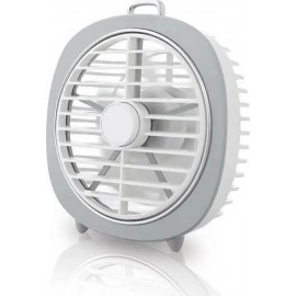 Lineme 02-00405 Mini Επαναφορτιζόμενος Ανεμιστήρας Επιτραπέζιος με LED Λευκό
