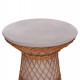 ΒΟΗΘΗΤΙΚΟ ΤΡΑΠΕΖΙ ΣΤΡΟΓΓΥΛΟ DELIA HM18167.03 FIBER CEMENT ΓΚΡΙ & RATTAN Φ40x45Υεκ