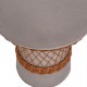 ΒΟΗΘΗΤΙΚΟ ΤΡΑΠΕΖΙ ΣΤΡΟΓΓΥΛΟ DELIA HM18167.03 FIBER CEMENT ΓΚΡΙ & RATTAN Φ40x45Υεκ