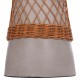ΒΟΗΘΗΤΙΚΟ ΤΡΑΠΕΖΙ ΣΤΡΟΓΓΥΛΟ DELIA HM18167.03 FIBER CEMENT ΓΚΡΙ & RATTAN Φ40x45Υεκ