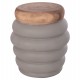 ΤΡΑΠΕΖΙ ΒΟΗΘΗΤΙΚΟ PUFFAT HM18172.03 FIBER CEMENT ΓΚΡΙ- ΞΥΛΟ TEAK TOP Φ45x46Υεκ.