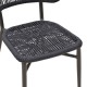 373-000011 Καρέκλα στοιβαζόμενη Agus pakoworld αλουμίνιο-pe rattan σε μαύρη απόχρωση 55x63x77εκ