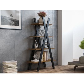 80-2190 ΒΙΒΛΙΟΘΗΚΗ TIPI OAK WOTAN + BLACK 136X80 DIOMMI TIPIDWC
