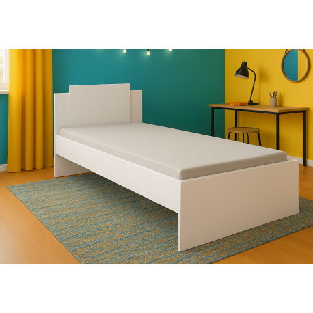 0041.CB11 Life κρεβάτι μονό 95x205x88εκ. ( για στρώμα 90x190/200εκ. ) Λευκό  Λευκό ματ   95x205εκ. Ύψος : 88εκ. ( για στρώμα 90x