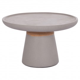 ΒΟΗΘΗΤΙΚΟ ΤΡΑΠΕΖΙ TRED HM18168.03 FIBER CEMENT ΓΚΡΙ-ΦΥΣΙΚΟ RATTAN--Φ49x30Υεκ.
