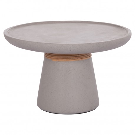 ΒΟΗΘΗΤΙΚΟ ΤΡΑΠΕΖΙ TRED HM18168.03 FIBER CEMENT ΓΚΡΙ-ΦΥΣΙΚΟ RATTAN--Φ49x30Υεκ.