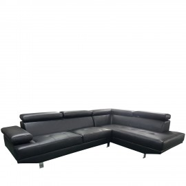 14290040 Καναπές Γωνιακός ArteLibre MASAL Μαύρο PU 280x185x85cm Μαύρο