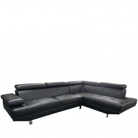 14290040 Καναπές Γωνιακός ArteLibre MASAL Μαύρο PU 280x185x85cm Μαύρο