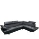 14290040 Καναπές Γωνιακός ArteLibre MASAL Μαύρο PU 280x185x85cm Μαύρο