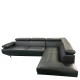 14290040 Καναπές Γωνιακός ArteLibre MASAL Μαύρο PU 280x185x85cm Μαύρο