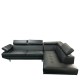 14290040 Καναπές Γωνιακός ArteLibre MASAL Μαύρο PU 280x185x85cm Μαύρο
