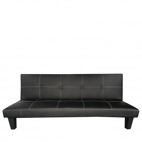 14290051 Καναπές Κρεβάτι Τριθέσιος ArteLibre ERYNDOR Μαύρο PU 186x90x82cm Μαύρο