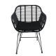 14510020 Καρέκλα Κήπου ArteLibre ACTORIUS Μαύρο Μέταλλο/Rattan 57x53x81cm Μαύρο
