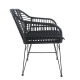 14510020 Καρέκλα Κήπου ArteLibre ACTORIUS Μαύρο Μέταλλο/Rattan 57x53x81cm Μαύρο