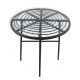 14510043 Τραπέζι Κήπου ArteLibre APPIUS Μαύρο Μέταλλο/Rattan/Γυαλί 70x70x74cm Μαύρο
