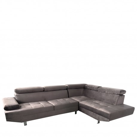 14290036 Καναπές Γωνιακός ArteLibre OZMA Γκρι Ύφασμα 254x160x70cm Γκρι