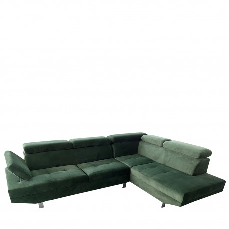 14290038 Καναπές Γωνιακός ArteLibre OZMA Πράσινο Ύφασμα 254x160x70cm Πράσινο