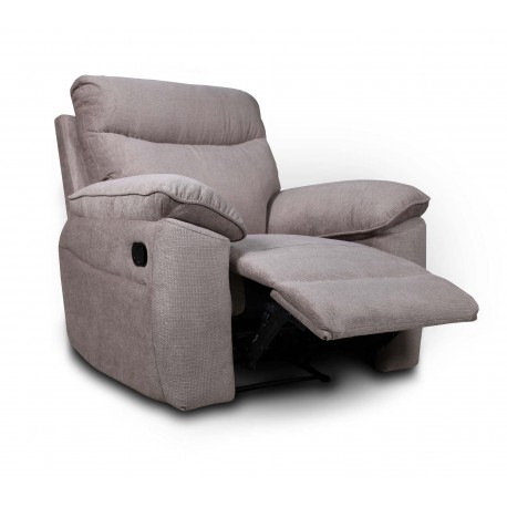 0051.MS05BG Boston πολυθρόνα Relax με χειροκίνητη ανάκλιση 101x100x102εκ. Μπεζ σκούρο ύφασμα