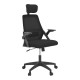 069-000088 Καρέκλα γραφείου Peja pakoworld mesh ύφασμα μαύρο 58x60x107-117εκ