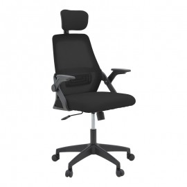 069-000088 Καρέκλα γραφείου Peja pakoworld mesh ύφασμα μαύρο 58x60x107-117εκ