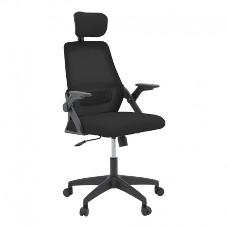 069-000088 Καρέκλα γραφείου Peja pakoworld mesh ύφασμα μαύρο 58x60x107-117εκ