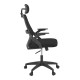 069-000088 Καρέκλα γραφείου Peja pakoworld mesh ύφασμα μαύρο 58x60x107-117εκ
