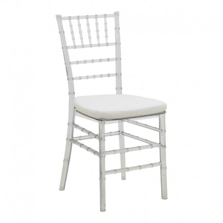 326-000039 Καρέκλα Tiffany pakoworld με μαξιλάρι διάφανο pc 38x38.5x88εκ