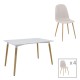 200-001253 Τραπεζαρία Bella-Natali pakoworld σετ 5τεμ MDF λευκό-πόδια φυσικό 120x80x76εκ