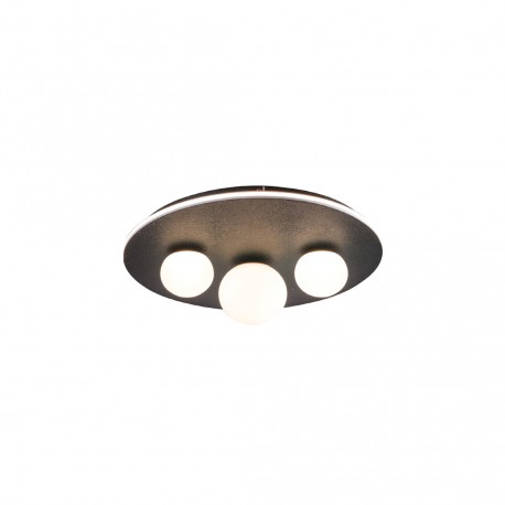 6089-BL InLight Πλαφονίερα οροφής LED 30W 3000K και 3XG9 σε μαύρο χρώμα D:50cm (6089-BL)