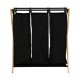 02-26967 ESTIA ΚΑΛΑΘΙ ΑΠΛΥΤΩΝ BAMBOO ESSENTIALS 102lt 3 ΘΕΣΕΩΝ 68x40x76cm ΜΑΥΡΟ
