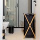 02-26967 ESTIA ΚΑΛΑΘΙ ΑΠΛΥΤΩΝ BAMBOO ESSENTIALS 102lt 3 ΘΕΣΕΩΝ 68x40x76cm ΜΑΥΡΟ