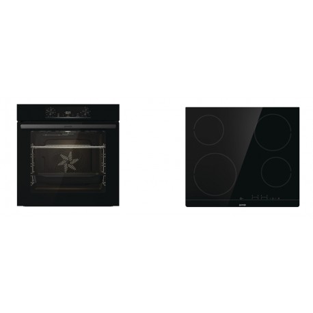 Gorenje BO6735E02BK + ECT641BSC Φούρνος άνω Πάγκου 77lt με Κεραμικές Εστίες Π59.5εκ. Μαύρος A