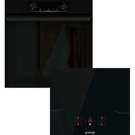 Gorenje BOP6737E02BK + GI601FMC Φούρνος άνω Πάγκου 77lt με Επαγωγικές Εστίες Π59.5εκ. Μαύρος A