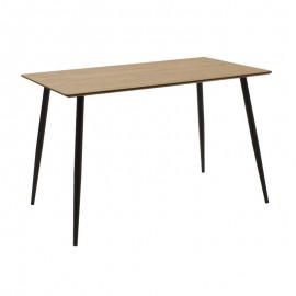 127-000084 Τραπέζι Cuba pakoworld MDF sonoma-μαύρο 120x70x76εκ