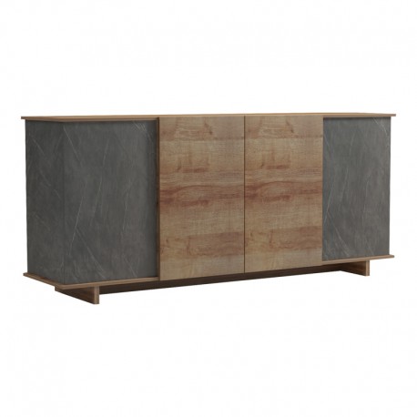 230-000074 Μπουφές Zafore  pakoworld σε oak - καφέ antique απόχρωση 180x45x80εκ