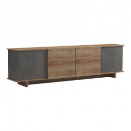 230-000072 Έπιπλο τηλεόρασης Zafore  pakoworld σε oak-καφέ antique απόχρωση 180x33x50εκ