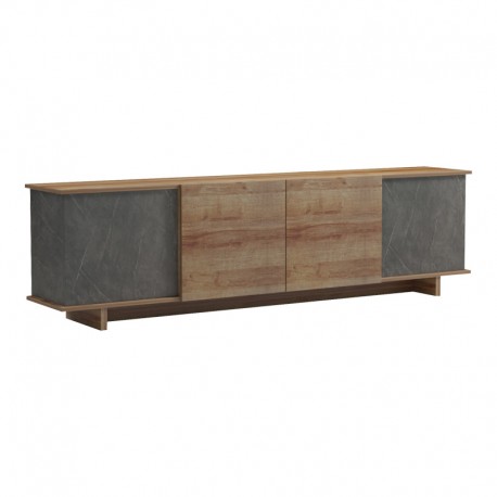 230-000072 Έπιπλο τηλεόρασης Zafore  pakoworld σε oak-καφέ antique απόχρωση 180x33x50εκ