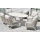 34460-25141 HARMONY Οβάλ Τραπεζαρία Σέτ Αλουμινίου ,Σέτ 7 Τεμαχίων 220 x 120 x 69(h)cm