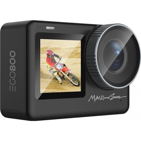 Egoboo X Maui And Sons Eye Pro 128GB Action Camera 4K Ultra HD Υποβρύχια (με Θήκη) με Οθόνη Αφής 2.33" και Wi-Fi Μαύρη